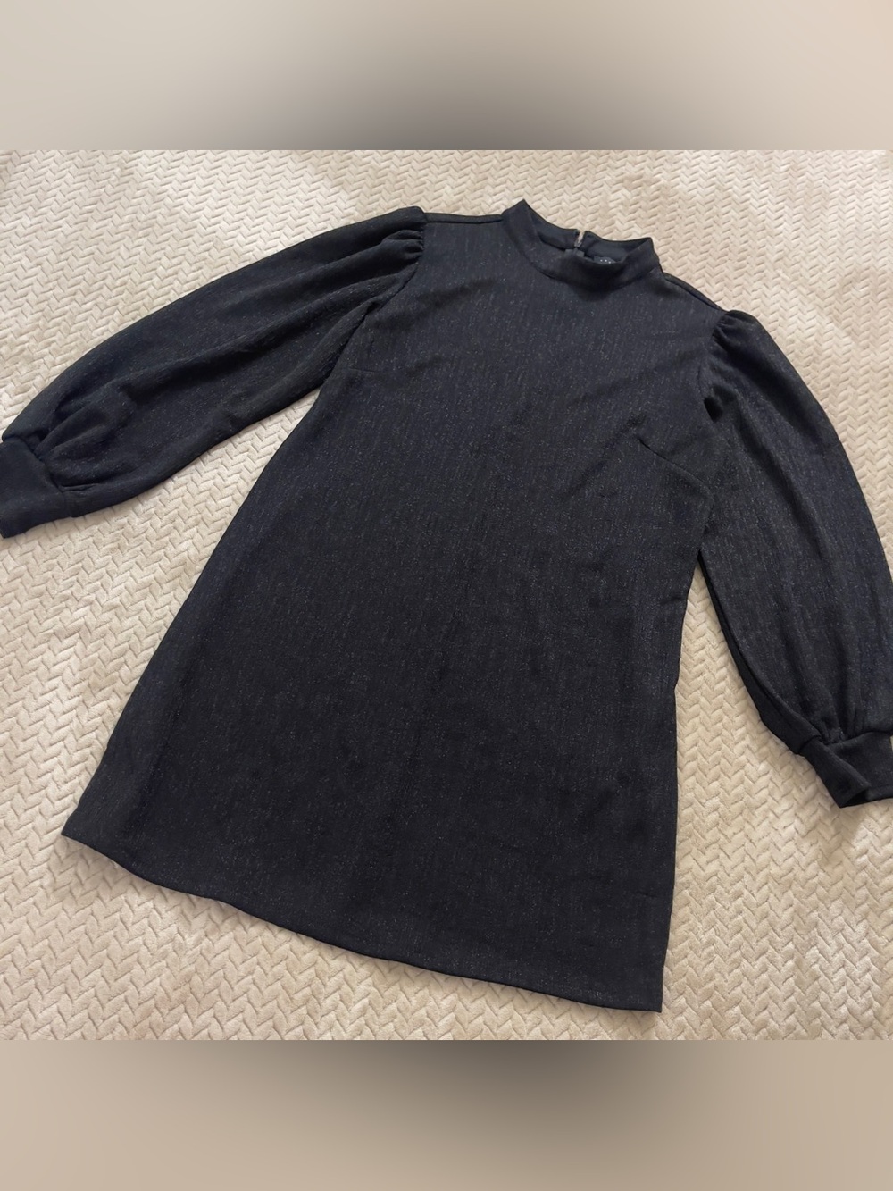 Sanctuary Black Sparkle Mock Neck Mini Dress